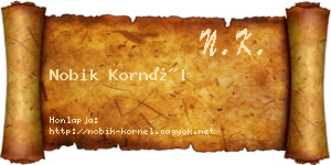 Nobik Kornél névjegykártya