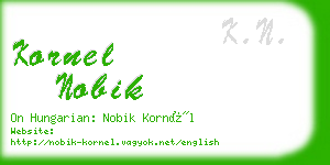 kornel nobik business card